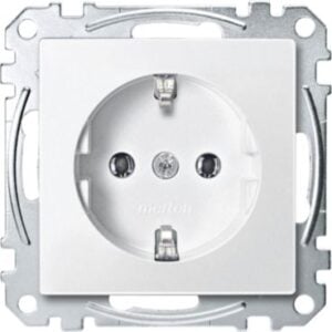 SCHUKO-Steckdose, Schraub-Liftklemmen, polarweiß, System M Merten MEG2401-0419