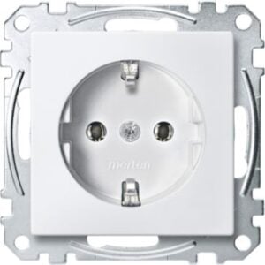 SCHUKO-Steckdose, Schraub-Liftklemmen, polarweiß, System M Merten MEG2401-0619