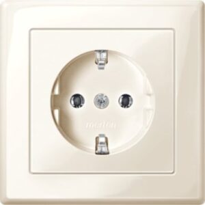 SCHUKO-Steckdose mit voller Abdeckplatte, SK, weiß glänzend, M-SMART Merten MEG2401-1444