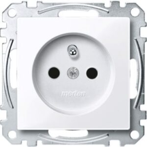 Steckdose mit Schutzk.stift, BRS, Schraub-Liftkl., aktivweiß glänzend, System M Merten MEG2600-0325