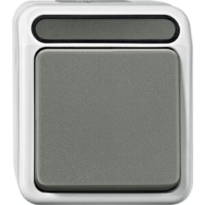 Taster mit N-Klemme, Wechsel 1 polig , lichtgrau, AQUASTAR Merten MEG3156-8029