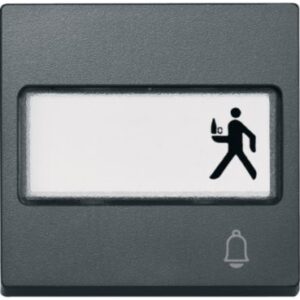 Wippe mit Schriftfeld und Kennzeichnung Klingel, anthrazit, System M Merten MEG3365-0414