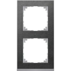 M-Pure Decor-Rahmen, 2 fach , Schiefer/aluminium, M-Pure Decor Merten MEG4020-3669
