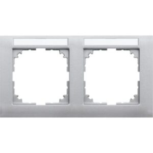 M-Pure-Rahmen, 2f. m. Beschriftungsträger, waagerechte Montage, alu, M-Pure Merten MEG4021-3660
