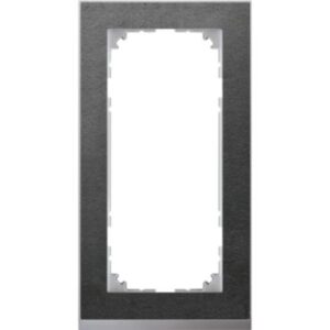 M-Pure Decor-Rahmen, 2 fach  ohne Mittelsteg, Schiefer/aluminium, M-Pure Decor Merten MEG4025-3669