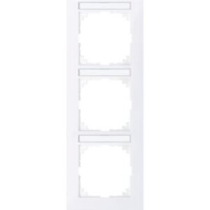 M-Pure-Rahmen, 3 fach  m. Beschriftungsträger, senkr. Montage, aktivweiß, M-Pure Merten MEG4032-3625