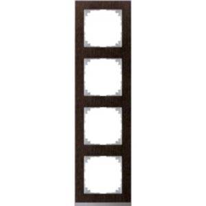 M-Pure Decor-Rahmen, 4 fach , Wenge/aluminium, M-Pure Decor Merten MEG4040-3671