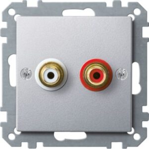 Steckdose für Audio Anschluss, aluminium, System M Merten MEG4350-0460