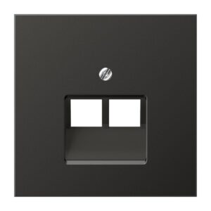 Abdeckung für IAE/UAE-Anschlussdosen 2 x 8-polig, Aluminium lackiert, Serie LS, anthrazit (lackiertes Aluminium), Jung AL2969-2UAAN