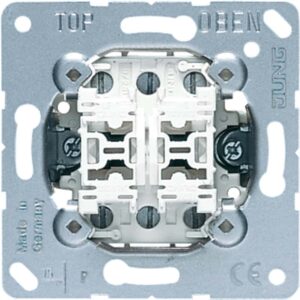 Multi-Switch, geteilte Wippe, Doppeltaster mit 2 x 2 Schließern (potentialfrei) und Nullstellung, A 250 V ~, Jung 532-4U
