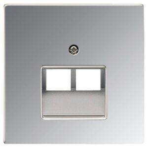 Abdeckung für IAE/UAE-Anschlussdosen 2 x 8-polig, Metall verchromt, Serie LS, glanzchrom, Jung GCR2969-2UA