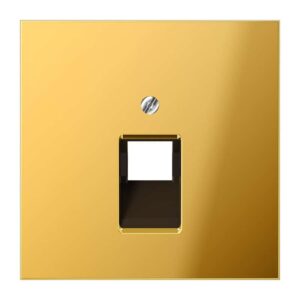 Abdeckung für IAE/UAE-Anschlussdosen 1 x 8-polig, Metall goldfarben PVD-beschichtet, Serie LS, goldfarben, Jung GO2969-1UA