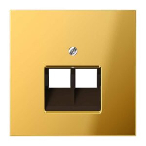Abdeckung für IAE/UAE-Anschlussdosen 2 x 8-polig, Metall goldfarben PVD-beschichtet, Serie LS, goldfarben, Jung GO2969-2UA