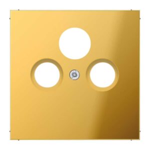 Abdeckung für Universal-Sat/BK-Dosen, Metall goldfarben PVD-beschichtet, Serie LS, goldfarben, Jung GO2990SAT