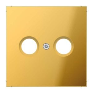 Abdeckung für Antennendosen, Metall goldfarben PVD-beschichtet, Serie LS, goldfarben, Jung GO2990TV