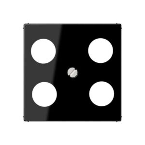 Abdeckung für 4-Loch SAT-TV-Steckdose (Hirschmann), Thermoplast, Serie A, schwarz, Jung A561-4SAT1SW