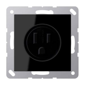 Steckdose US-Norm NEMA, 15 A 125 V ~, Schraubklemmen, ohne Krallen, Thermoplast, Serie A, schwarz, Jung A521-15SW