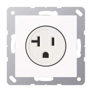 Steckdose US-Norm NEMA, 20 A 125 V ~, Schraubklemmen, ohne Krallen, Thermoplast, Serie AS/A, alpinweiß, Jung A521-20WW