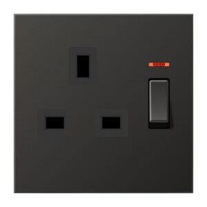 Abschaltbare Steckdose mit Kontrollschalter British Standard, 13 A 250 V ~, Schraubklemmen BS 1363-1, 4 mm2, ohne Krallen, mit Funktionsanzeige, integ, Jung AL3171KOAN