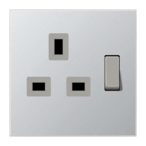 Abschaltbare Steckdose British Standard, 13 A 250 V ~, Schraubklemmen BS 1363-1, 4 mm2, ohne Krallen, integrierter erhöhter Berührungsschutz, SAFETY+,, Jung AL3171