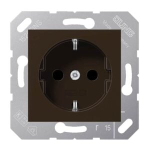 SCHUKO Steckdose, 16 A 250 V ~, Thermoplast, 50 x 50 mm, braun, Jung CD5120BFBR