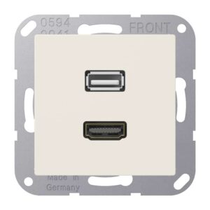 Multimedia-Anschlusssystem HDMI / USB 2.0, Serie AS, weiß, Jung MAA1163