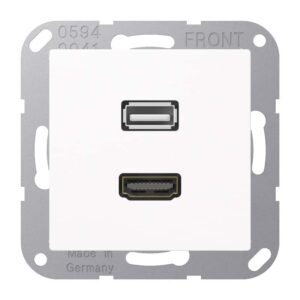 Multimedia-Anschlusssystem HDMI / USB 2.0, Serie AS/A, alpinweiß, Jung MAA1163WW