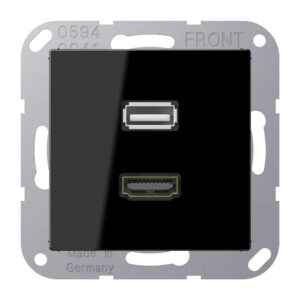 Multimedia-Anschlusssystem HDMI / USB 2.0, Serie A, schwarz, Jung MAA1163SW