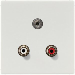 Multimedia-Anschlusssystem Cinch Audio / Miniklinke 3,5 mm, Serie LS, lichtgrau, Jung MALS1011LG