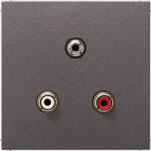 Multimedia-Anschlusssystem Cinch Audio / Miniklinke 3,5 mm, Serie LS, anthrazit (lackiertes Aluminium), Jung MAAL1011AN