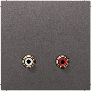 Multimedia-Anschlusssystem Cinch Audio, Serie LS, anthrazit (lackiertes Aluminium), Jung MAAL1021AN