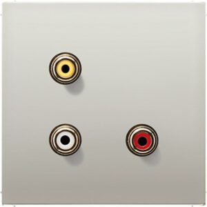 Multimedia-Anschlusssystem Cinch Audio / Composite Video, Serie LS, Edelstahl, Jung MAES1031