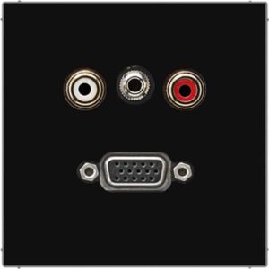 Multimedia-Anschlusssystem Cinch Audio / Miniklinke 3,5 mm / VGA, Serie LS, schwarz, Jung MALS1072SW
