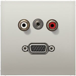 Multimedia-Anschlusssystem Cinch Audio / Miniklinke 3,5 mm / VGA, Serie LS, Edelstahl, Jung MAES1072