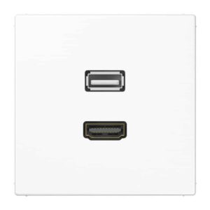 Multimedia-Anschlusssystem HDMI / USB 2.0, Serie LS, alpinweiß, Jung MALS1163WW