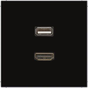 Multimedia-Anschlusssystem HDMI / USB 2.0, Serie LS, schwarz, Jung MALS1163SW
