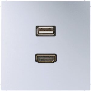 Multimedia-Anschlusssystem HDMI / USB 2.0, Serie LS, Aluminium, Jung MAAL1163