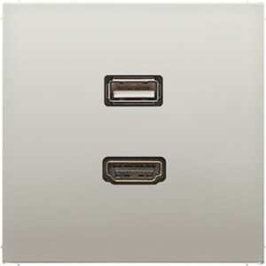 Multimedia-Anschlusssystem HDMI / USB 2.0, Serie LS, Edelstahl, Jung MAES1163