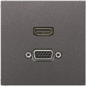 Multimedia-Anschlusssystem HDMI / VGA, Serie LS, anthrazit (lackiertes Aluminium), Jung MAAL1173AN