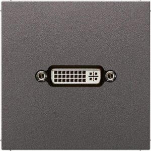 Multimedia-Anschlusssystem DVI, Serie LS, anthrazit (lackiertes Aluminium), Jung MAAL1193AN