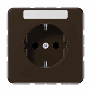 SCHUKO Steckdose, 16 A 250 V ~, mit Schriftfeld, Thermoplast, Serie CD, braun, Jung CD1520BFNABR