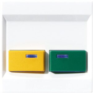 Abdeckung für Ackermann, Typ 73642 E, gelb, grün, Serie LS, alpinweiß, Jung LS642EWW