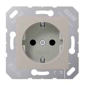 SCHUKO Steckdose, 16 A 250 V ~, Thermoplast lackiert, 50 x 50 mm, platin-grau, Jung CD5120BFPG