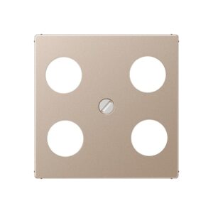 Abdeckung für 4-Loch SAT-TV-Steckdose (Hirschmann), Thermoplast lackiert, Serie A, champagner, Jung A561-4SAT1CH