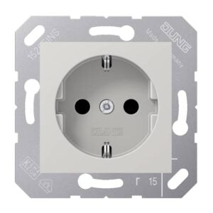 SCHUKO Steckdose, 16 A 250 V ~, Thermoplast, 50 x 50 mm, lichtgrau, Jung CD5120BFLG
