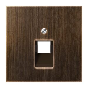 Abdeckung für IAE/UAE-Anschlussdosen 1 x 8-polig, Messing, Serie LS, Messing antik, Jung ME2969-1UAAT
