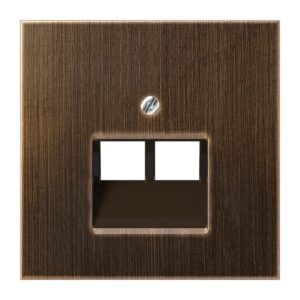 Abdeckung für IAE/UAE-Anschlussdosen 2 x 8-polig, Messing, Serie LS, Messing antik, Jung ME2969-2UAAT
