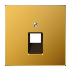 Abdeckung für IAE/UAE-Anschlussdosen 1 x 8-polig, Metall mit echter Goldauflage, Serie LS, vergoldet, Jung LS969-1UAGGO