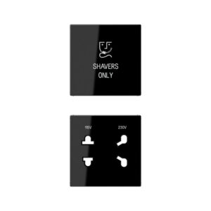 Abdeckung 2fach, Shavers only, Thermoplast, Serie A, schwarz, Jung SOA7522BFSWPL