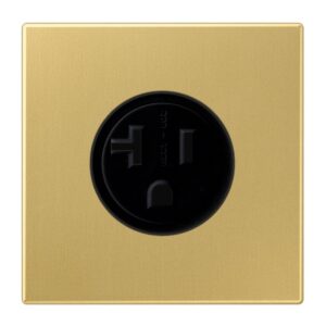 Steckdose US-Norm NEMA, 20 A 125 V ~, Schraubklemmen, ohne Krallen, Messing, Serie LS, Messing classic, Jung ME2521-20C